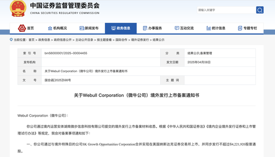 微牛赴美IPO获证监会备案 拟发行6422万股